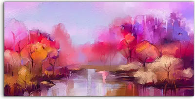 Produktbild von Coloray Canvas 100x50  Wandbild Leinwand Bilder Kunstdruck Malen von bunte Herbst Bäumen