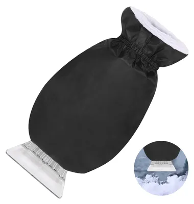 Immagine prodotto di Raschietto per ghiaccio con guanto - Nero - Riutilizzabile - ABS - Per auto