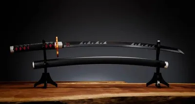 Zdjęcie produktu dla Demon Slayer Proplica Replica 1/1 Nichirin Sword (Tanjiro Kamado) Kyojuro Rengoku's Sword Gueard Ver. 88 cm