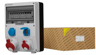 Obrázok produktu pre Rozvádzač výkonu DV-S/FI 16A 32A 2x230V Stavebný rozvádzač výkonu Doktorvolt 1776