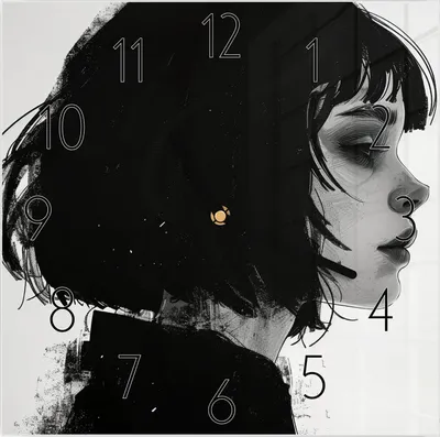 Produktbild von Wanduhr aus Glas mit Motiv Silhouetten Porträt- 30 x 30 cm - inkl. Aufhängesystem