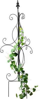 Produktbild von Relaxdays Rankhilfe, HxBxT: 125 x 43 x 43 cm, Rankgitter für Kletterpflanzen, Metall, Garten, freistehend, schwarz