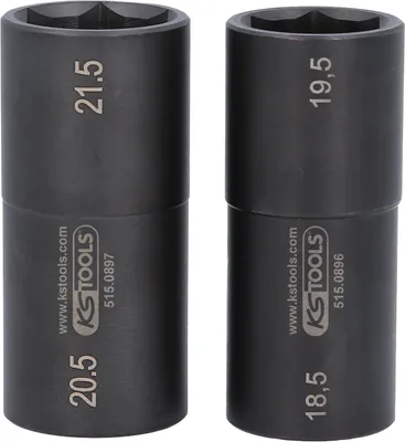 Two black metal sockets are shown side-by-side against a white background.