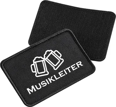 Produktbild von Huuraa Patch Musikleiter Schützenfest Black 10 x 6,5cm Baumwolle Klettpatch für Mütze Geschenkidee