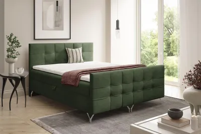 Produktbild von Boxspringbett Schlafzimmerbett PERLA 120x220cm Stoff Coral Grün