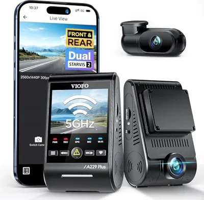 Produktbild von VIOFO A229 plus 2K + Dual Sternvis 2, HDR-Vorderseite Heck-Dashcam-Auto, Sprachsteuerung und 5GHz Wi-Fi-WLAN-Autokamera, Ultra-präzise GPS, Super Nigh