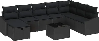 Produktbild von vidaXL Gartensofa-set 9 stk. Poly-Rattan