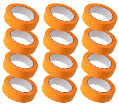 Produktbild von TRANKIELO® - 12 Rollen Abdeckband, 30 mm x 50 m – Hochwertiges Malerkrepp – Rückstandsfrei und vielseitig einsetzbar