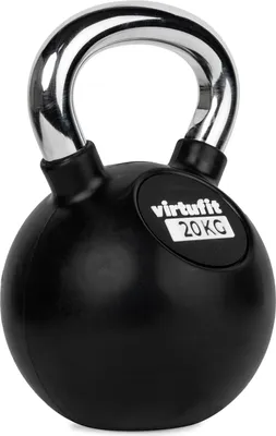 Produktbild von VirtuFit Kettlebell Pro 20 kg aus Gusseisen mit Gummi, Griff verchromt