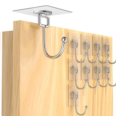 Produktbild von Extra starke selbstklebende Haken (bis zu 20 kg), 10 Stück – Transparente selbstklebende Haken, kein Bohren erforderlich, wasserdicht und rostfrei, multifunktionale Haken für Bad, Küche und Außenbereich