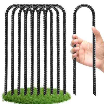 Image de Omgoods - Lot de 8 piquets d'ancrage pour trampoline et tente, longueur 30 cm