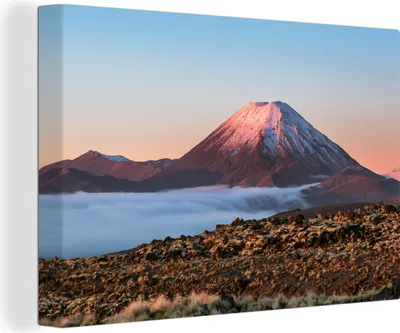 Obrázek produktu pro OneMillionCanvasses® - Obrazy na plátně - 140x90 cm, Sopka Ngauruhoe v národním parku Tongariro v Oceánii, Nástěnné umění Tisk Nástěnná dekorace - Fotografie na plátně - Malba na plátně