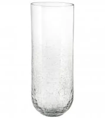 Immagine prodotto di H&H Vaso Vetro Trasparente Prodotto A Mano Decoro Cracklè Cm37