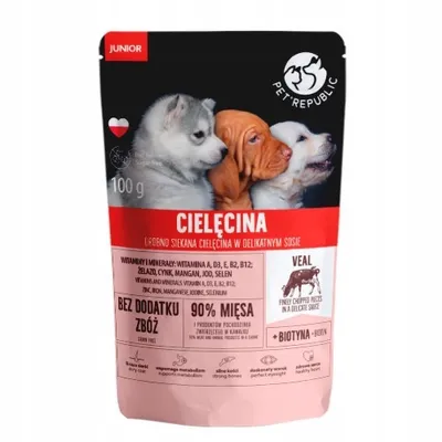 Immagine prodotto di PetRepublic Pes Junior Filetti con carne di vitello sacchetto da 100 g