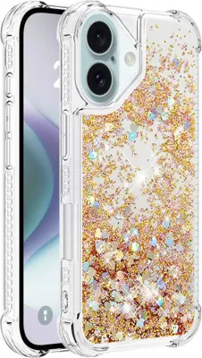 Produktbild von iPhone 16 Hülle - Coverup Liquid Glitzer Back Cover - Gold