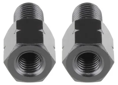 Image de 2 adaptateurs de rétroviseur noirs pour Citomerx (rétroviseur : filetage M8 à gauche / guidon : filetage M10 à droite)