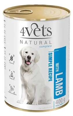 Zdjęcie produktu dla Mokra karma 4Vets Natural dla psa z jagnięciną puszka 400 g
