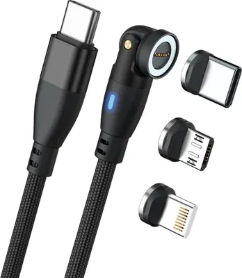 Immagine prodotto di RealPower Cavo magnetico 100 Watt, 1m, nero con adattatore