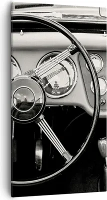 Produktbild von Bild auf Leinwand - Leinwandbild - Einteilig - Lenkrad Auto Vintage - 55x100cm - Wand Bild - Wanddeko - Wandbilder - Leinwanddruck - Bilder - Wanddekoration - Leinwand bilder - PA55x100-4853