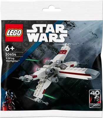 A LEGO Star Wars X-Wing Starfighter polybag packaging.