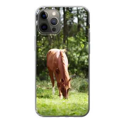 Produktbild von MuchoWow® Handyhülle Schutzhülle Hülle für iPhone 13 Pro Pferd - Blumen - Licht Silikon Softcase Handy Hülle - Handy-Tasche