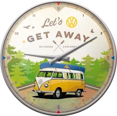 Zdjęcie produktu dla XXX Nostalgic-Art - Zegar ścienny - Volkswagen - VW Bulli - Let's Get Away