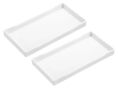 Serviertabletts, 2er-Set, Kunststoff, 10,2x20,3 cm, rechteckig, weiß