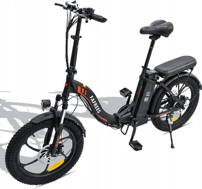 Produktbild von Fafrees F20 skládací elektrické kolo, 20palcové elektrické horské kolo s tlustými pneumatikami, sněžné elektrokolo, 36 V/16 Ah, lithiová baterie, 250 W černá