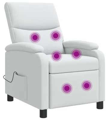 Produktbild von vidaXL Massage Relaxsessel Weiß Stoff