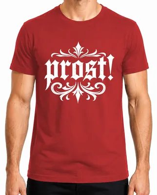 Immagine prodotto di Maglietta da uomo con scritta "Monday Gothic Blackletter", motivo "Lustig Trachtenshirt Lederhose", colore rosso, taglia L