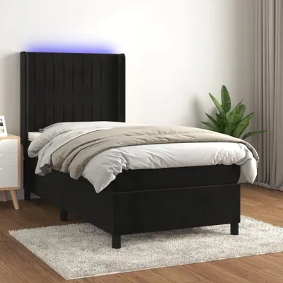 Produktbild von Maison Exclusive - Boxspringbett mit Matratze & LED Schwarz 90x200 cm Samt