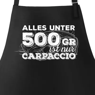 Produktbild von Grillschürze für Männer mit Spruch alles unter 500g ist nur Carpaccio Schürze Kochschürze Herren Moonworks® schwarz unisize