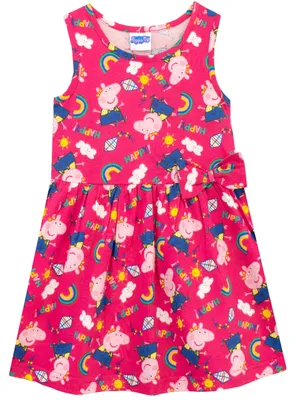 Produktbild von Peppa Wutz Kleid Mädchen | Regenbogen Sommerkleid Mädchen | Kurzarm Kleider Für Kinder 104
