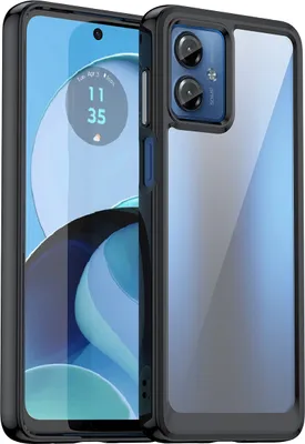 Obrázek produktu pro Pouzdro pro Motorola Moto G14 průhledné, nárazuvzdorné TPU silikonové ochranné pouzdro černé