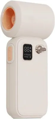 Zdjęcie produktu dla Ręczny, lekki wentylator przenośny z inteligentną regulacją przepływu powietrza i baterią 3600 mAh, idealny do szybkiego chłodzenia (morelowy)