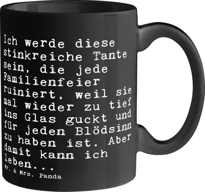 Produktbild von Mr. & Mrs. Panda Kaffeebecher Ich werde diese stinkreiche... - Schwarz - Geschenk, Motivtasse, Tante, Spruch Sprüche Weisheiten Zitate Lustig Weisheit Worte, Tasse, Frau