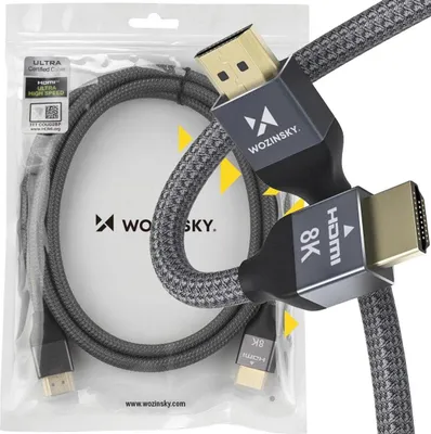 Image de Wozinsky Hdmi 2.1 Cable 8K 60 Hz 48 Gbps / 4K 120 Hz / 2K 144 Hz 5 M Silver (Whdmi-50)