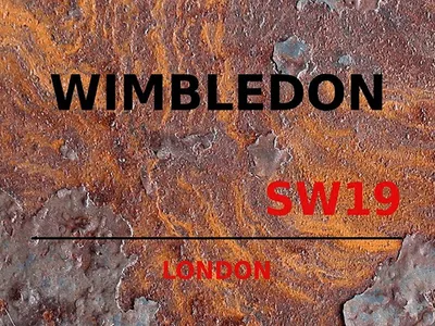 Produktbild von vianmo Holzschild 30x40 cm London Wimbledon SW19 rust