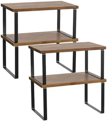Produktbild von Famanu Gewürzregal mit 4 Ablagen - Holz und Metall