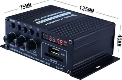 Obrázek produktu pro 400W 2x200W Stereo HiFi Auto Subwoofer Audio Zesilovač Zesilovač Zvuk Reproduktor Bluetooth EDR LED Design Zesilovač