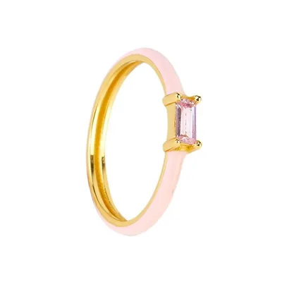 Produktbild von Edelstahlring mit 14k Gold überzogen, hellgoldfarben, Größe US6 EU11, Ringgröße: US6 EU11