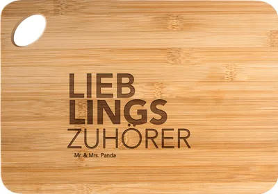Produktbild von Mr. & Mrs. Panda Schneidebrett Zuhörer - Transparent - Geschenk, Frühstücksbrettchen, Spruch, Dankeschön, Freund, Holzbrett, Holzbrettchen, Geschenkidee, Frühstücksbrett