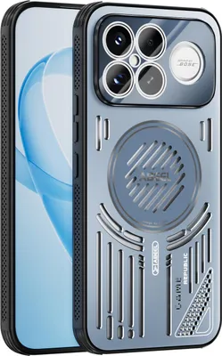 Produktbild von Magnetische Hülle für Xiaomi Poco F8 Ultra/Redmi K90 Pro Max mit Linsenabdeckung, Aluminium Stoßfestes Schutzhülle mit Wärmeableitung Blau