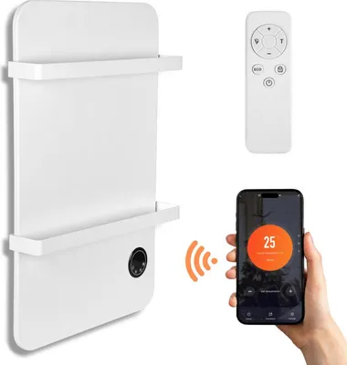 Produktbild von Bettizia Wandmontage Handtuchtrockner Infrarotheizung 600W  - Temperaturregelung - Fernbedienung WiFi Smart App fähig, inkl. für Schlafzimmer, Badezimmer usw.