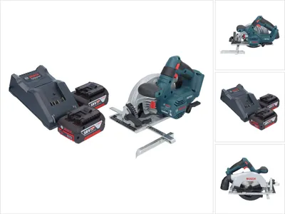 Produktbild von Bosch GKS 18V-57-2 Professional Akku Handkreissäge 18 V 165 mm Brushless + 2x Akku 4,0 Ah + Ladegerät