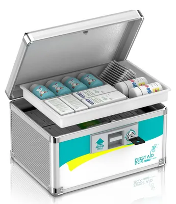Medikamentenbox mit Schloss, abschließbar, mit Schlüssel, 3 Fächer