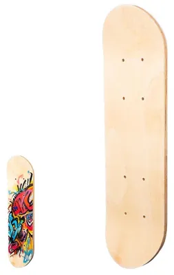 Immagine prodotto di Tavola da skateboard in legno, senza grafica, 43 cm, 7 strati di acero, ideale per essere personalizzata e dipinta