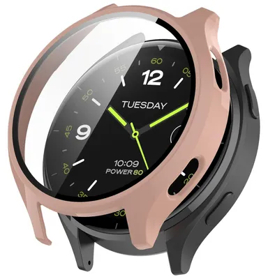 Produktbild von Für Xiaomi Watch 2 Kunststoff PC Smart Watch Hülle + H9 Schutz Hart Glas Pink
