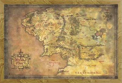Image de Le Seigneur des Anneaux - Poster - Le Milieu de la Terre + Wechselrahmen, Shinsuke® Maxi MDF Eiche, Acryl-Scheibe