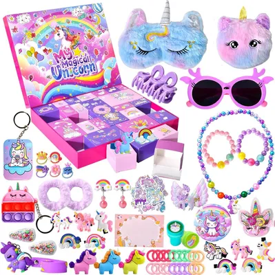Produktbild von Einhorn Adventskalender für Mädchen - 24 Tage voller Überraschungen mit Accessoires
